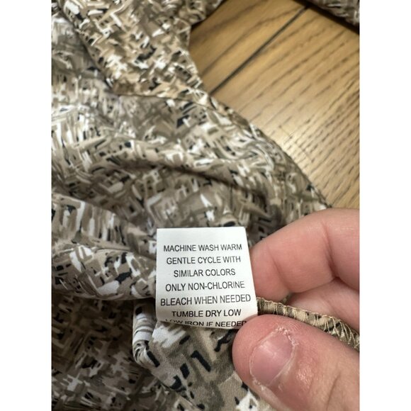 Notations Button Down Blouse Brown Long Sleeve Collared‎ Shirt Women Size Large - Picture 5 of 5